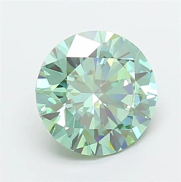 2.07ct Round Lab Grown Diamond (Colour Fancy Vivid Green, Clarity VVS2, Cut EX, IGI Certified)