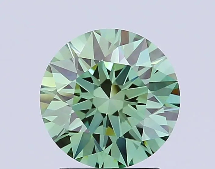 2.08ct Round Lab Grown Diamond (Colour Fancy Vivid Green, Clarity VVS2, Cut EX, IGI Certified)