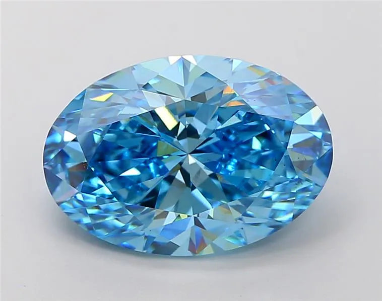 2.51ct Oval Lab Grown Diamond (Colour Fancy Vivid Blue, Clarity VS1, IGI Certified)