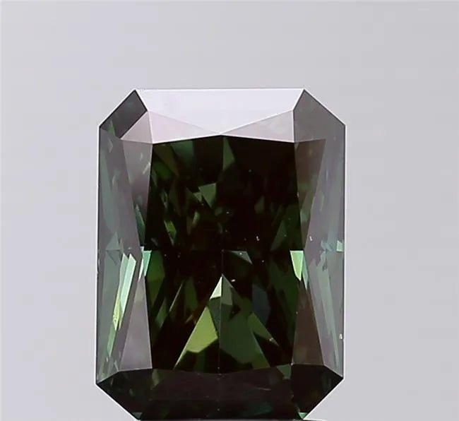 3.50ct Radiant Lab Grown Diamond (Colour Fancy Deep Green, Clarity VS2, IGI Certified)