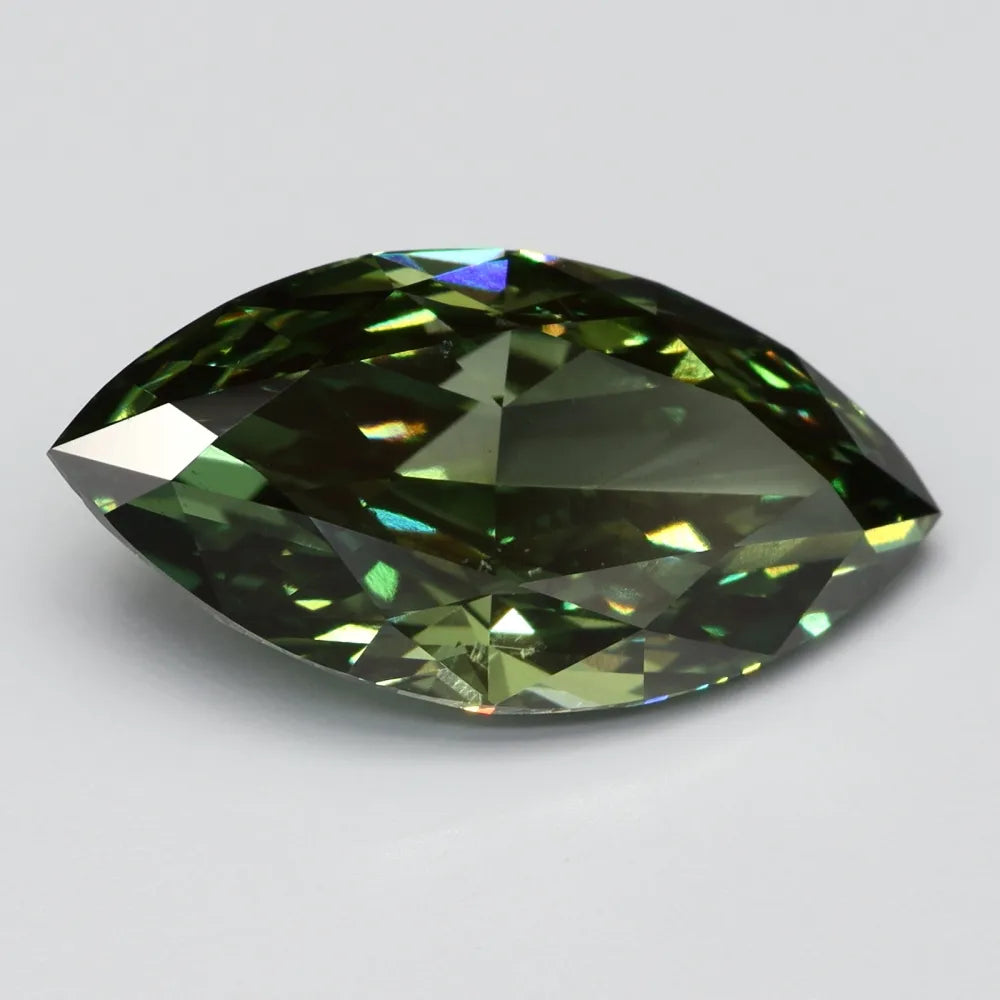 3.71ct Marquise Lab Grown Diamond (Colour Fancy Vivid Green, Clarity VS2, Cut VG, Uncertified)