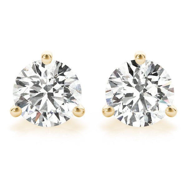 Colorless Lab Diamond Stud Earrings Three Prong - 7 sizes - Lisa Robin