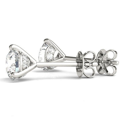 Colorless Lab Diamond Stud Earrings Three Prong - 7 sizes - Lisa Robin