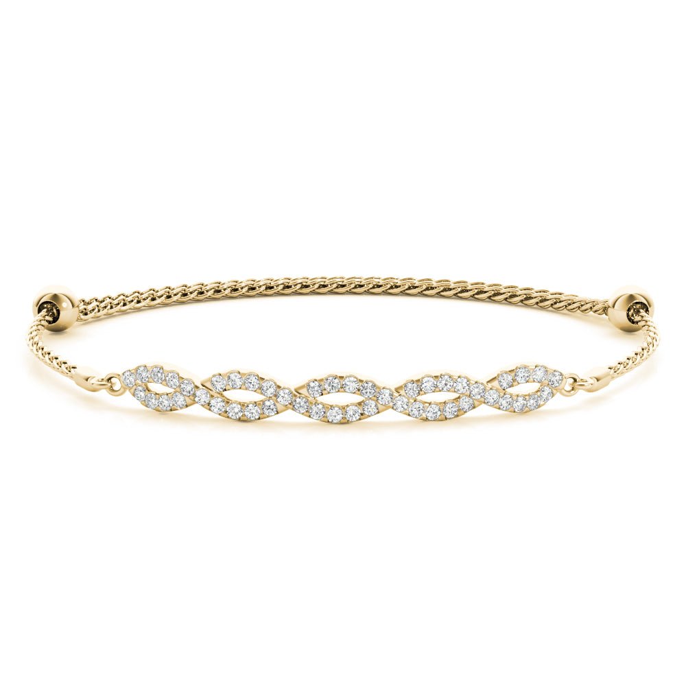 Twist Diamond Bolo Bracelet Adjustable Gold Diamond Bracelet | Lisa Robin