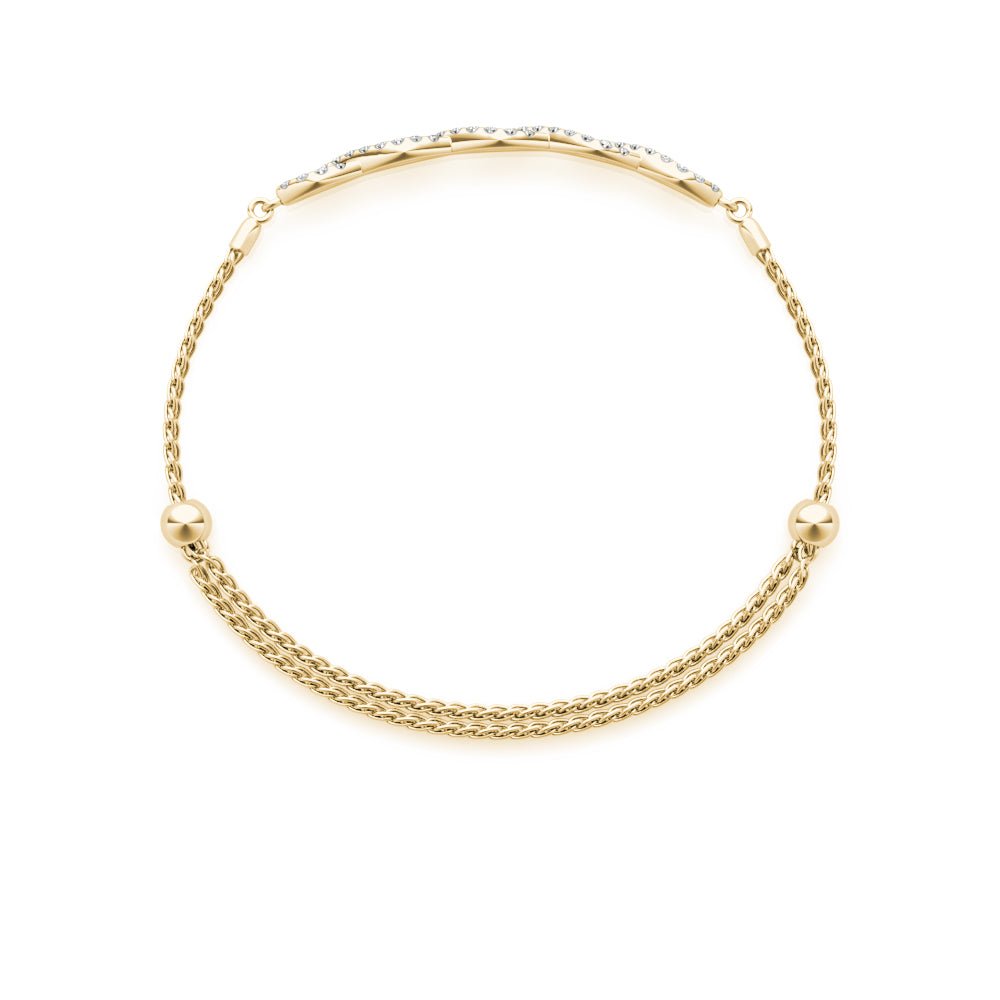 Twist Diamond Bolo Bracelet Adjustable Gold Diamond Bracelet | Lisa Robin