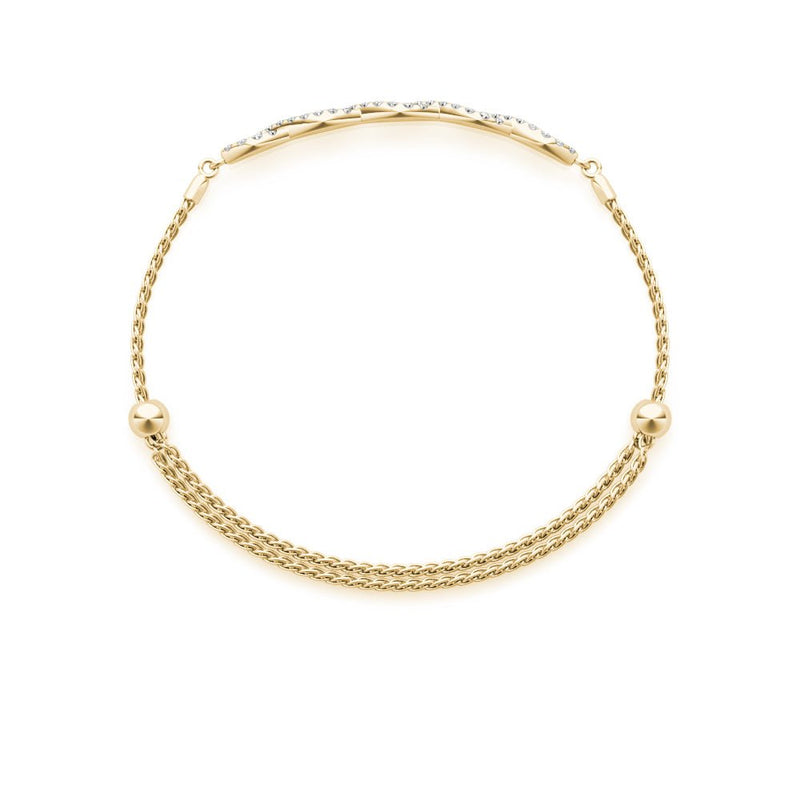 Twist Diamond Bolo Bracelet Adjustable Gold Diamond Bracelet | Lisa Robin