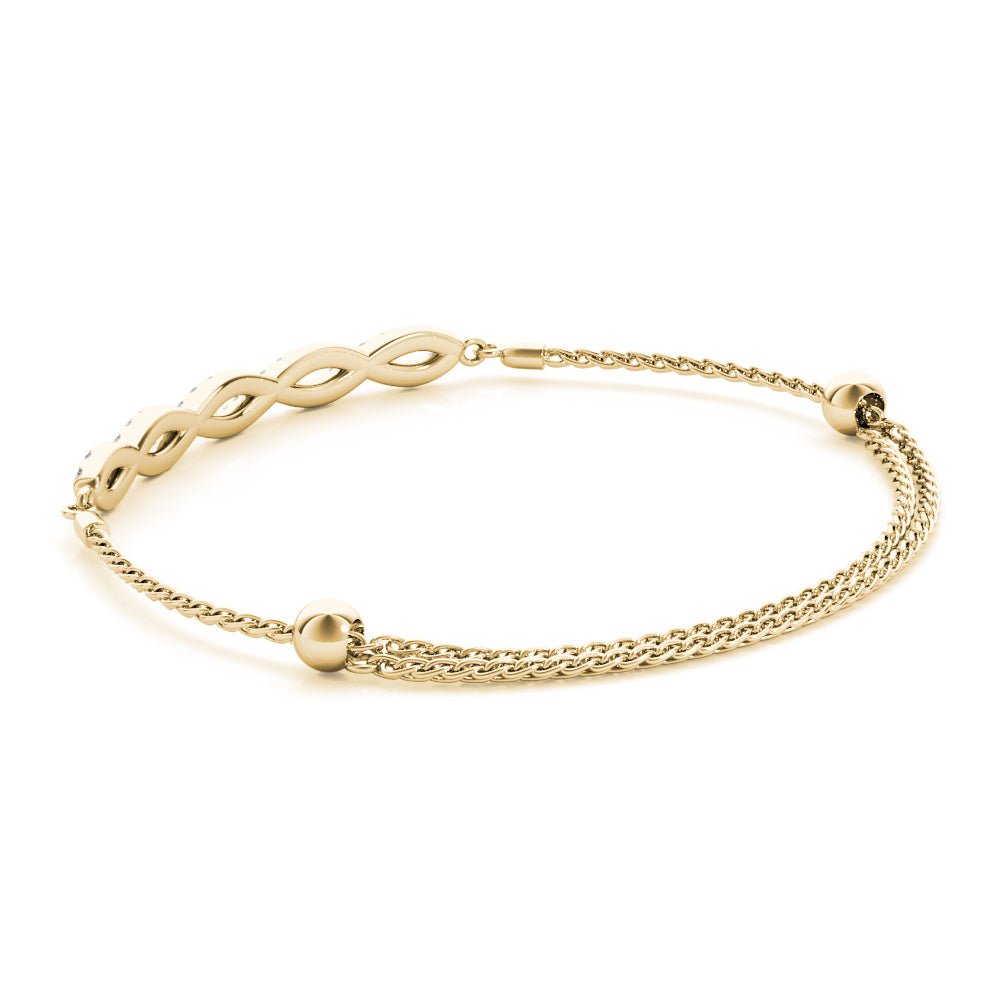 Twist Diamond Bolo Bracelet Adjustable Gold Diamond Bracelet | Lisa Robin