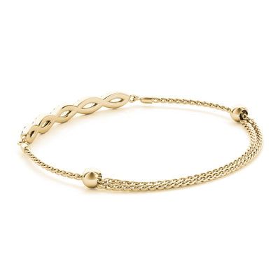 Twist Diamond Bolo Bracelet Adjustable Gold Diamond Bracelet | Lisa Robin