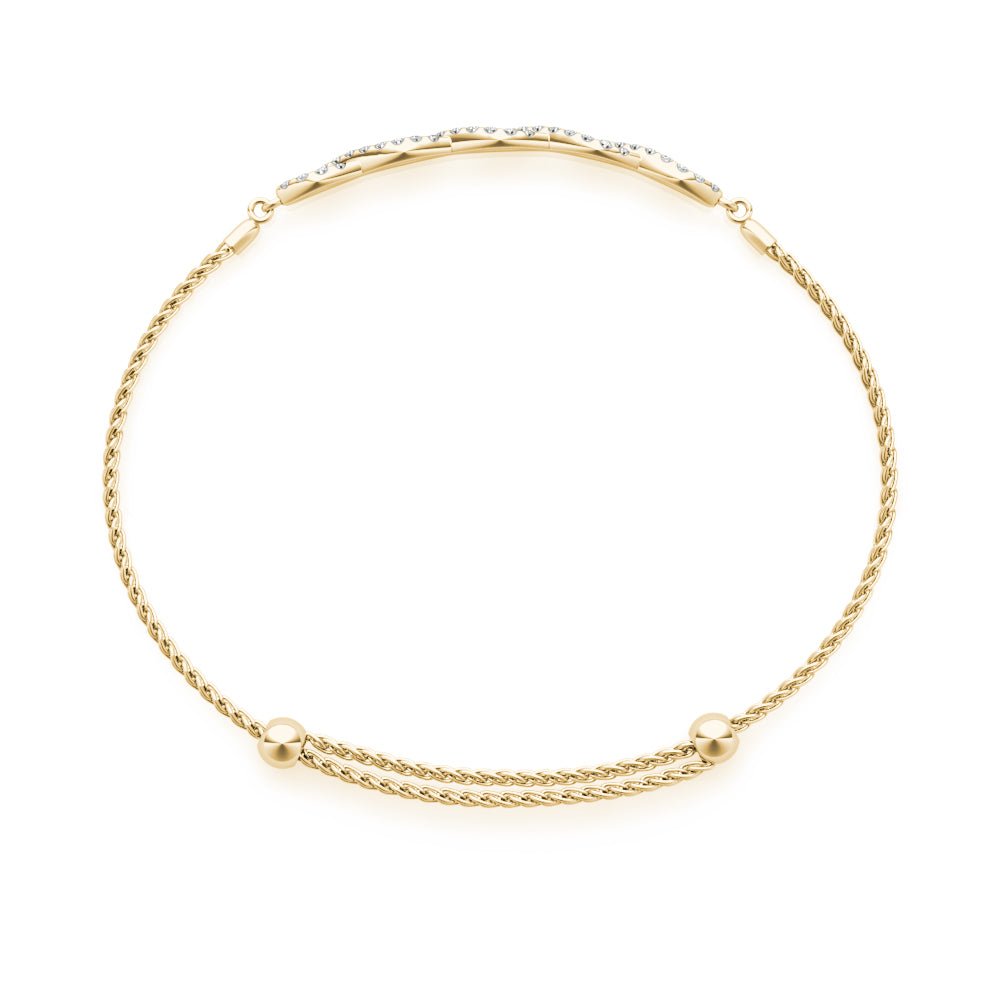 Twist Diamond Bolo Bracelet Adjustable Gold Diamond Bracelet | Lisa Robin