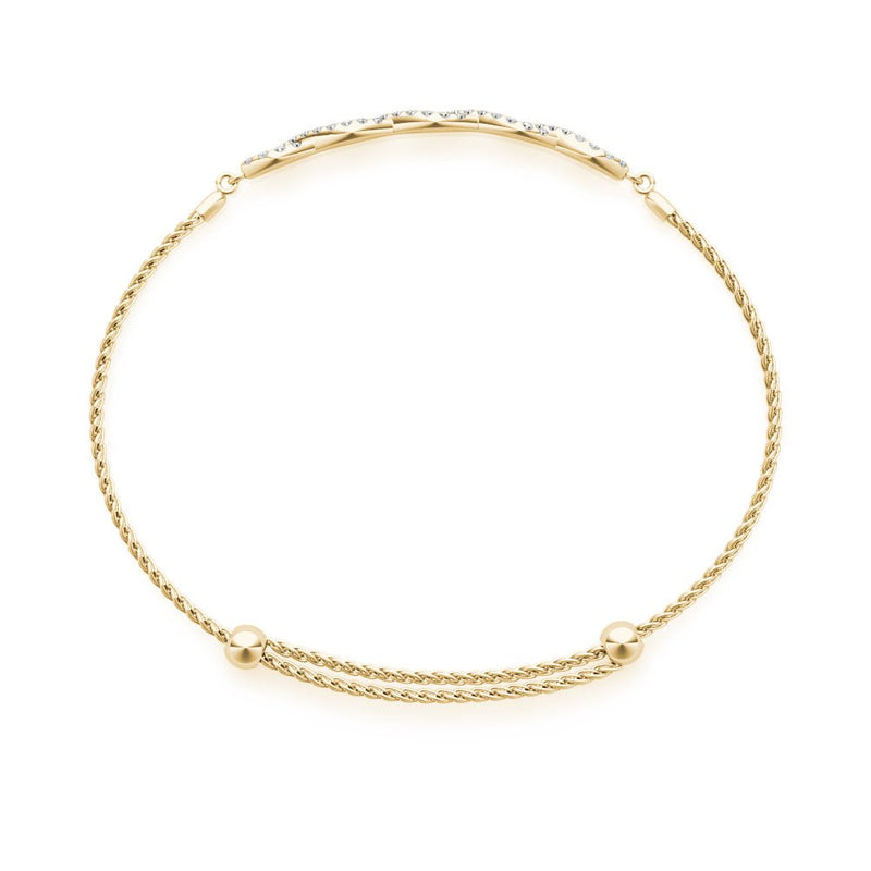 Twist Diamond Bolo Bracelet Adjustable Gold Diamond Bracelet | Lisa Robin