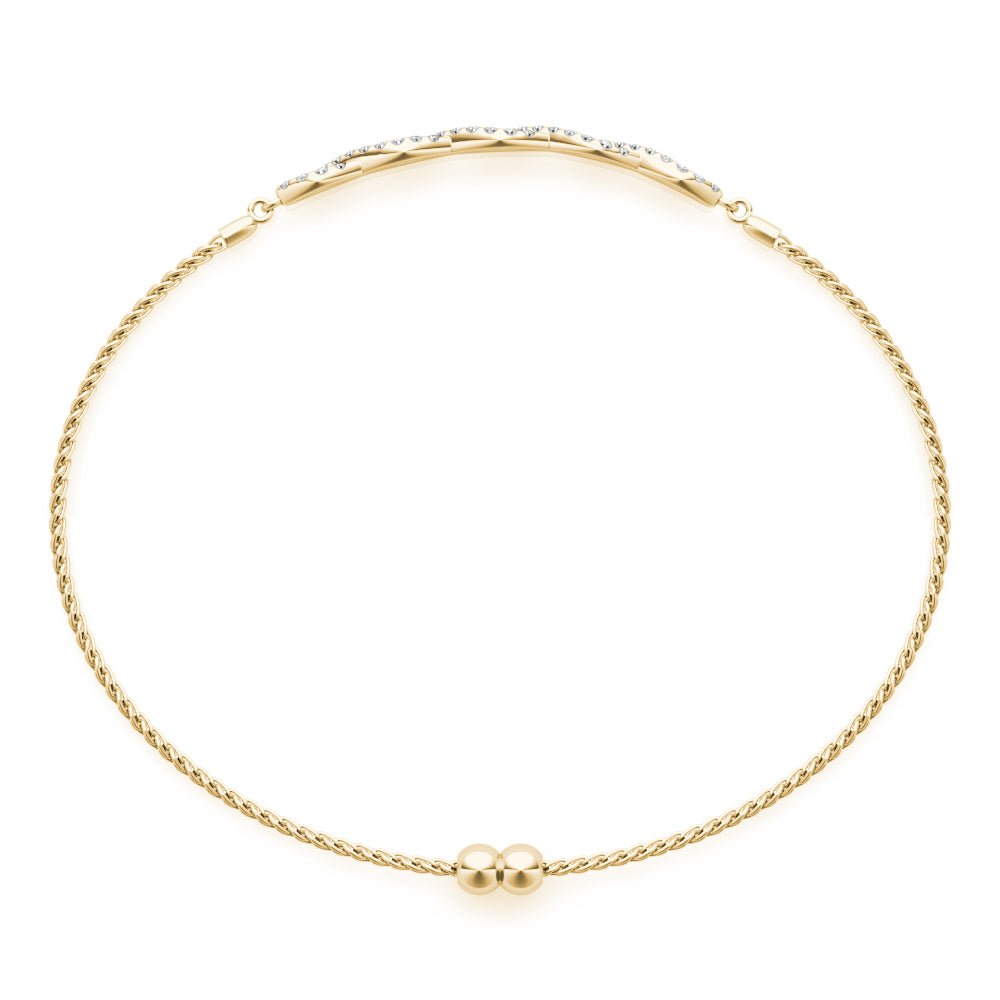 Twist Diamond Bolo Bracelet Adjustable Gold Diamond Bracelet | Lisa Robin