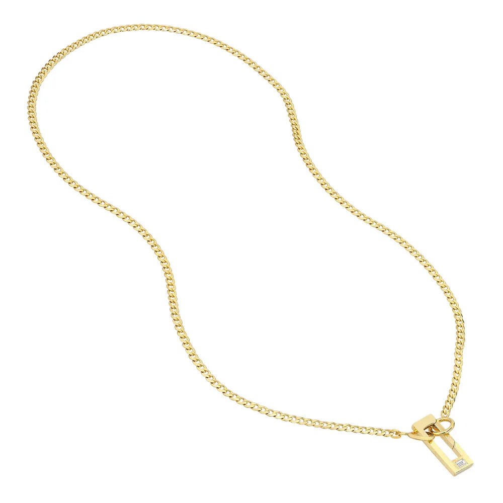 Round Push Lock Necklace