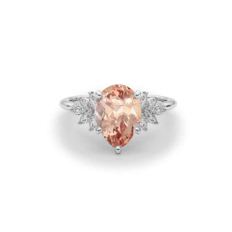 The Anna Pear Morganite Cluster Engagement Ring | Lisa Robin