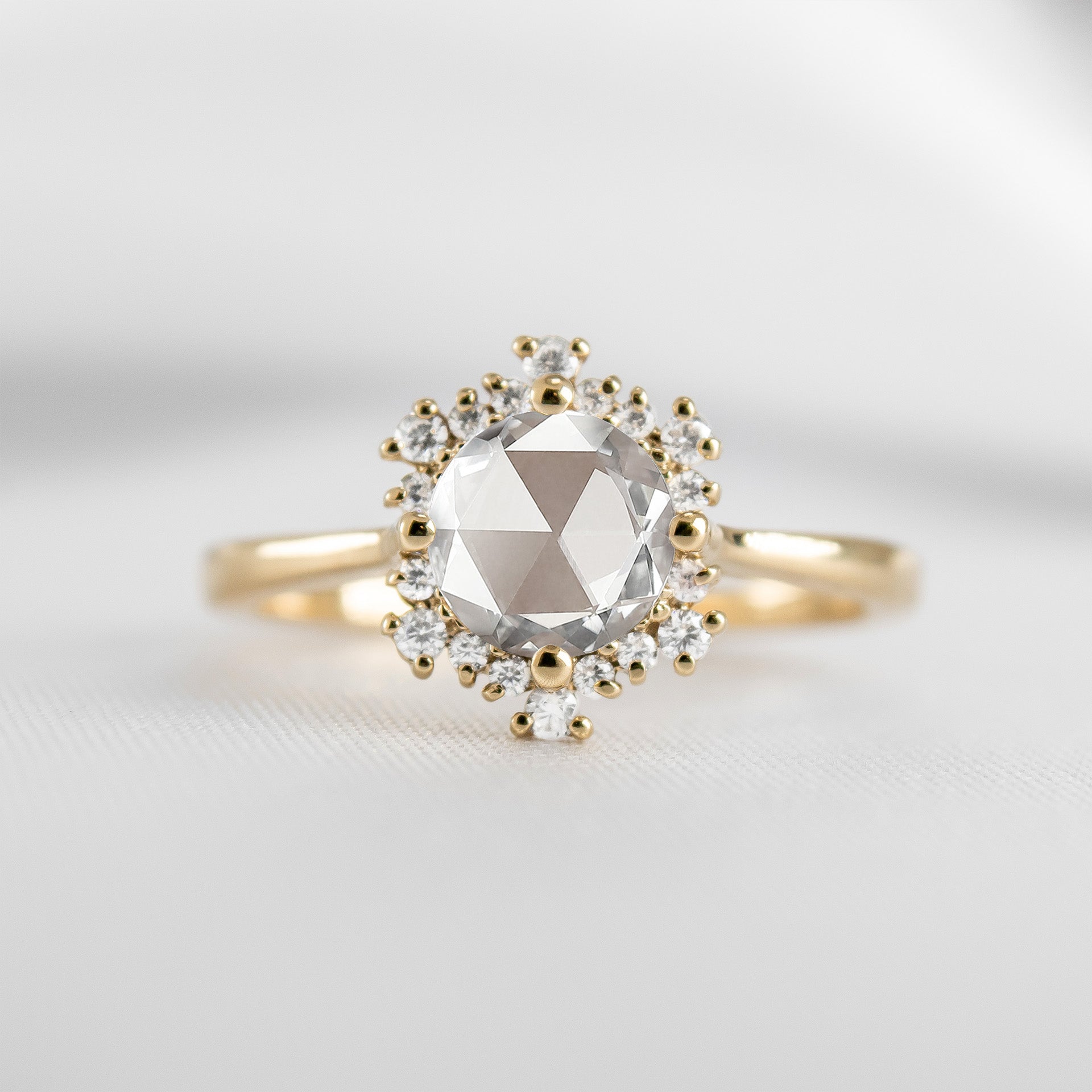 Shown in 1 Carat * The Aatish rose-cut diamond engagement ring in yellow gold | Lisa Robin#color_14k-yellow-gold