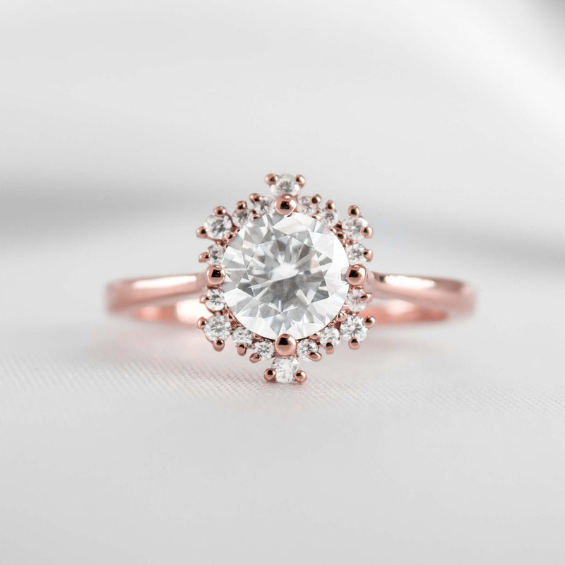 Shown with 1.0 Carat * The Aatish Effervescent Halo Diamond Engagement Ring | Lisa Robin