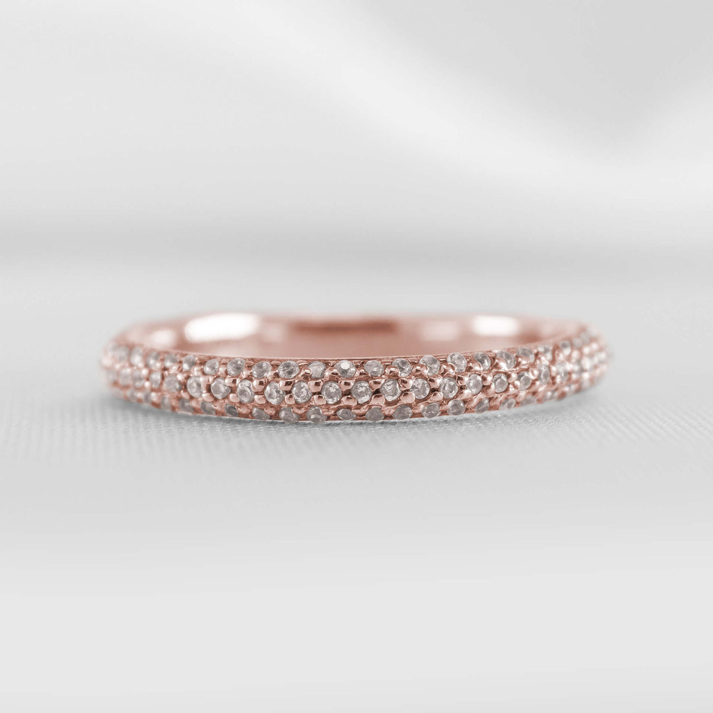 The Alex Three Row Diamond Pave Wedding Ring | Lisa Robin#color_18k-rose-gold