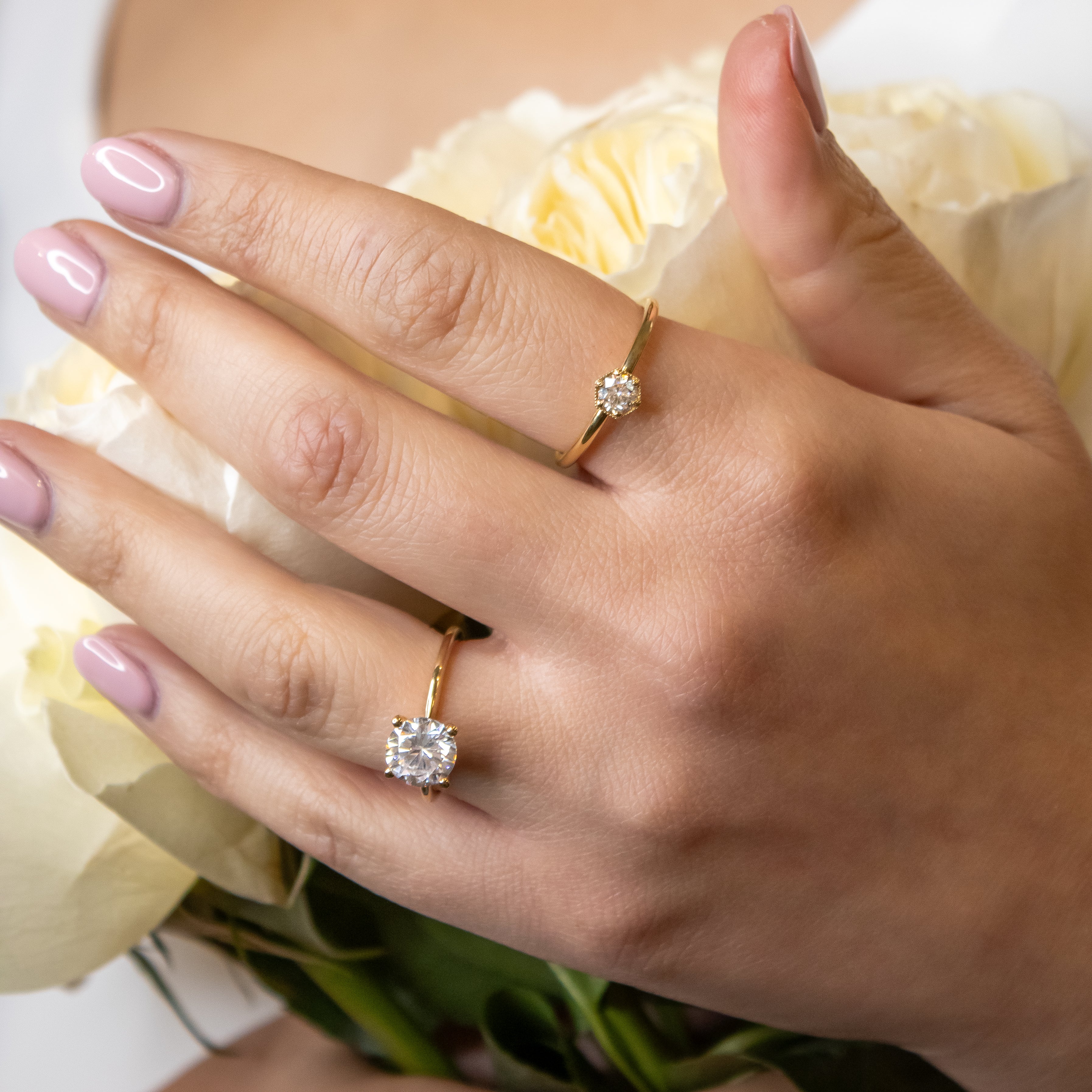 Shown in 2.0 Carat * The Allison Solitaire Engagement Ring | Lisa Robin#shape_round