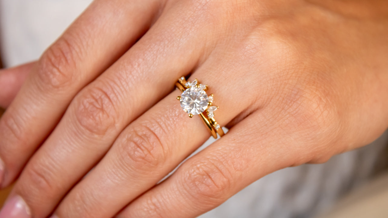 Soft shapes are popular as shown by the Allison round diamond engagement ring by Lisa Robin Jewelry.
