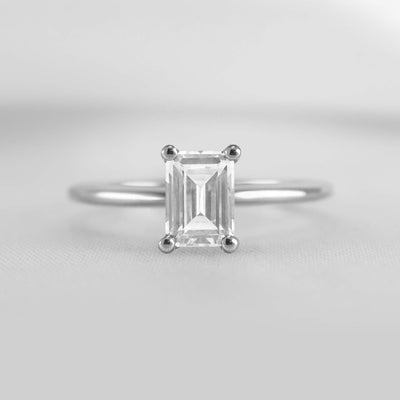 Shown in 1.0 Carat * The Allison Solitaire Engagement Ring | Lisa Robin#shape_emerald