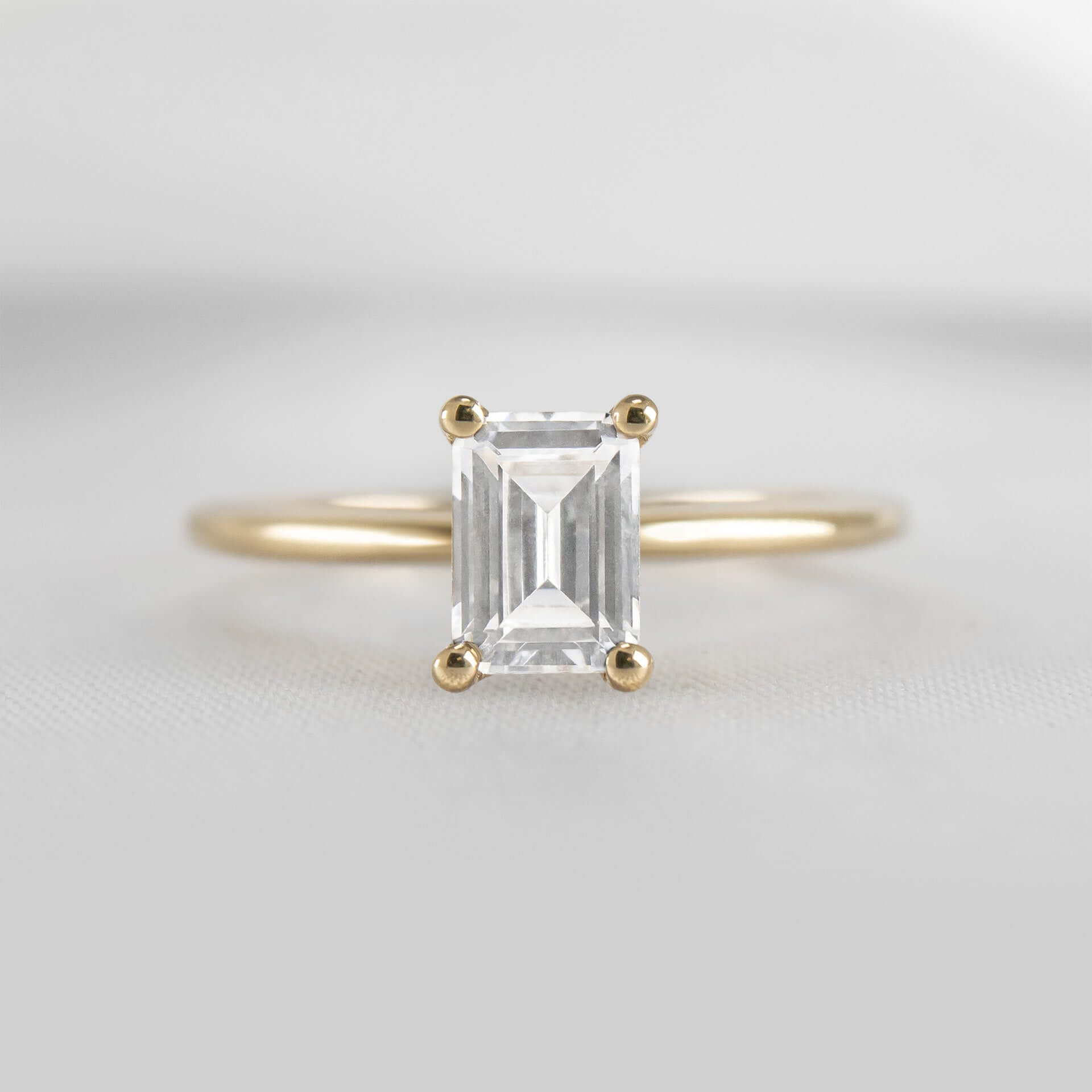 Shown in 1.0 Carat * The Allison Solitaire Engagement Ring | Lisa Robin#shape_emerald