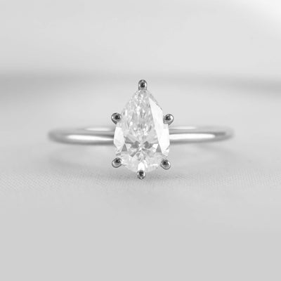 Shown in 1.0 Carat * The Allison Solitaire Engagement Ring | Lisa Robin#shape_pear