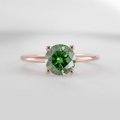 Shown in 1.0 carat Green Diamond* The Allison Green Diamond Engagement Ring | Lisa Robin#color_14k-rose-gold