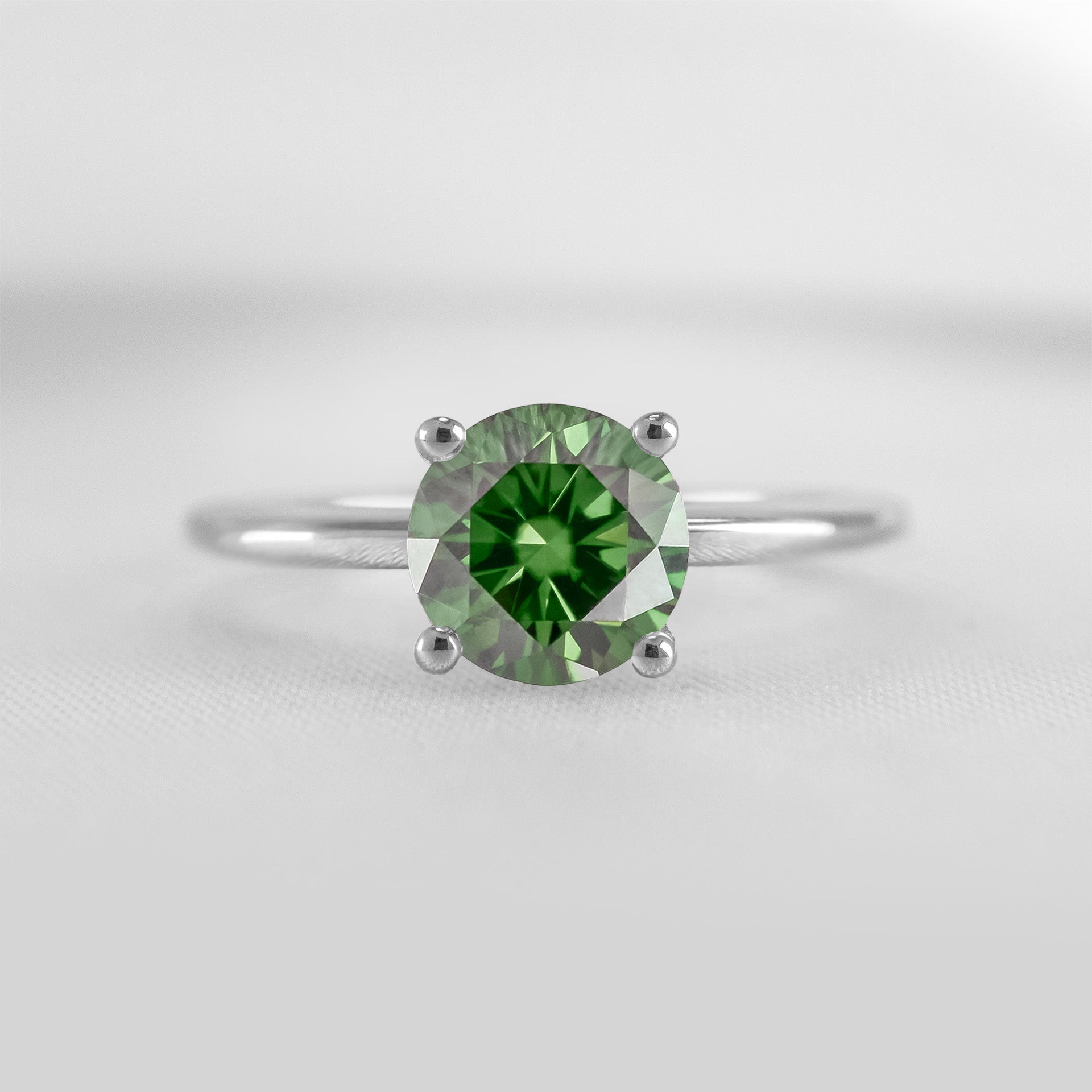 Shown in 1.0 carat Green Diamond* The Allison Green Diamond Engagement Ring | Lisa Robin#color_14k-white-gold