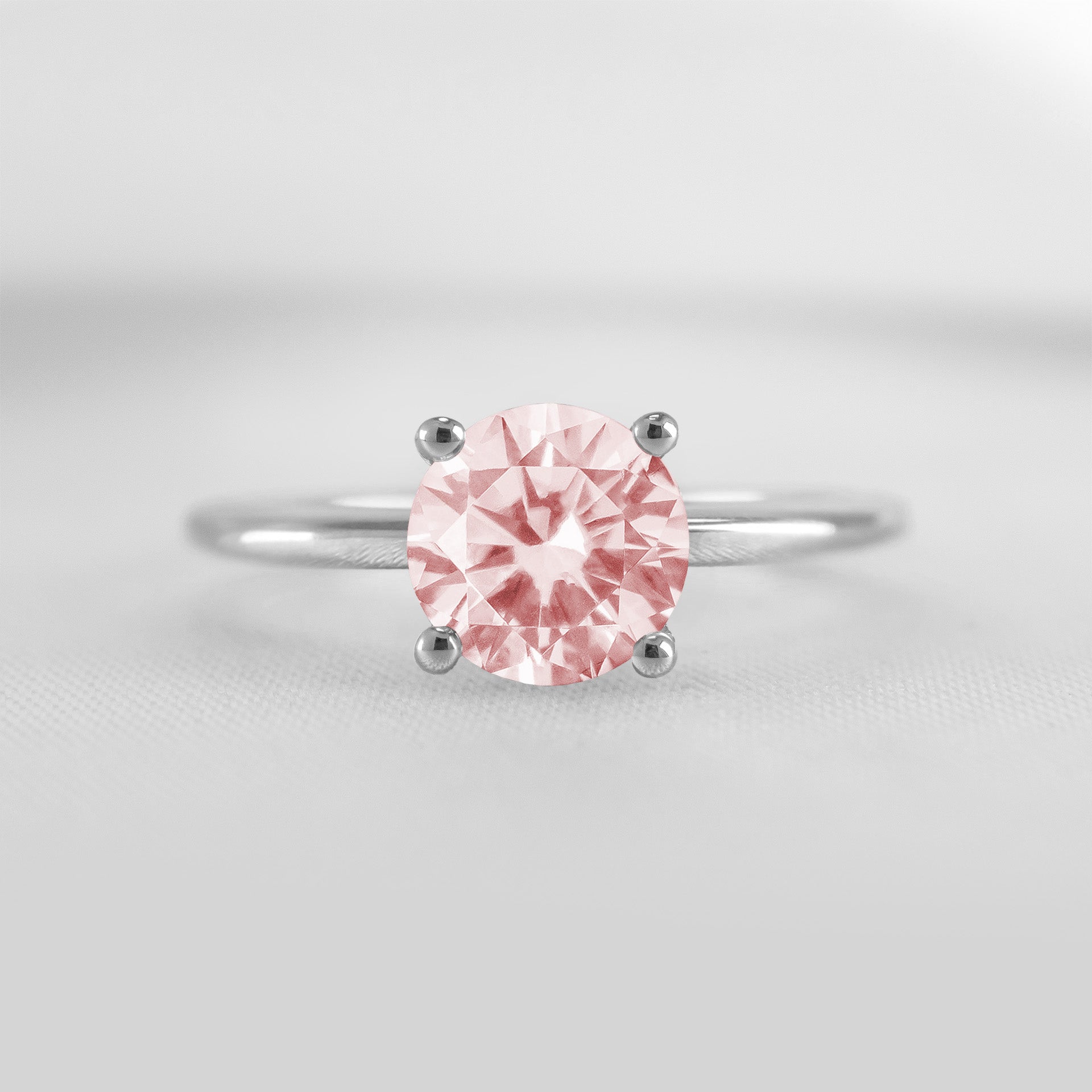 The Allison Solitaire Morganite Engagement Ring | Lisa Robin#color_14k-white-gold