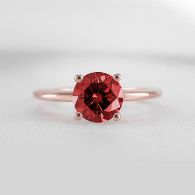 Shown in 1.0 carat Ruby* The Allison Round Ruby Engagement Ring | Lisa Robin#color_14k-rose-gold