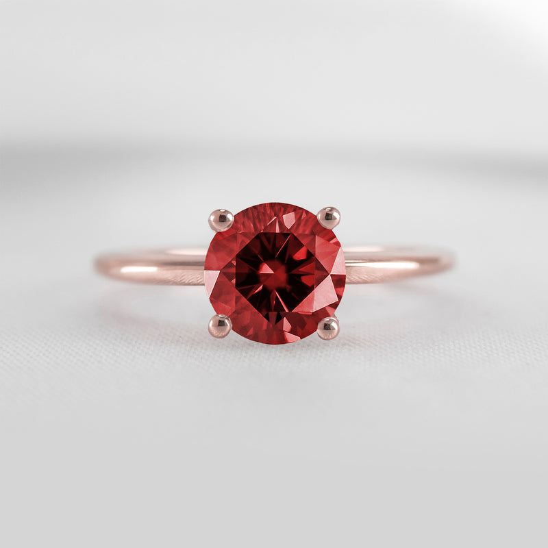 Shown in 1.0 carat Ruby* The Allison Round Ruby Engagement Ring | Lisa Robin