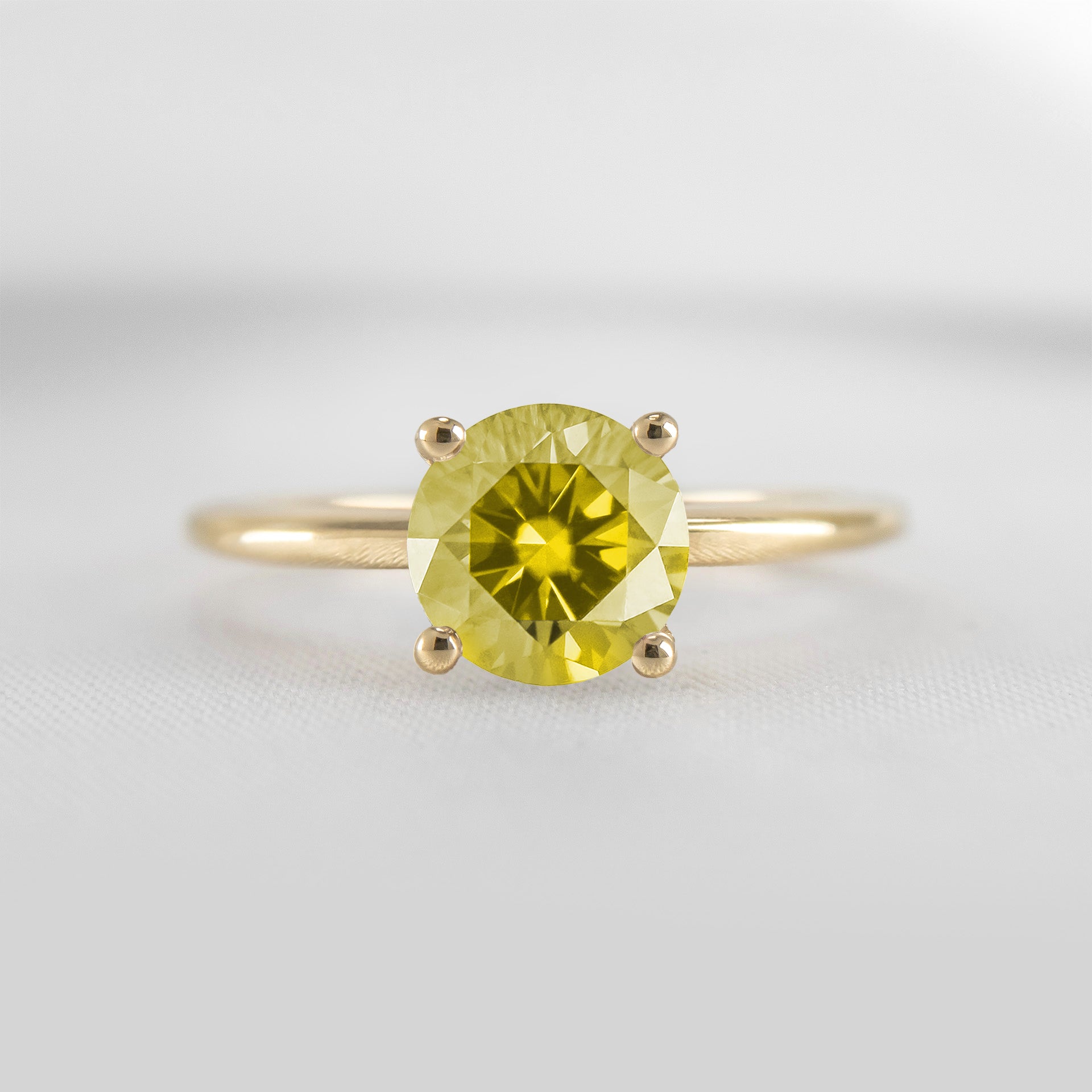 Shown in 1.0 carat Yellow Diamond* The Allison Yellow Diamond Engagement Ring | Lisa Robin#color_14k-yellow-gold