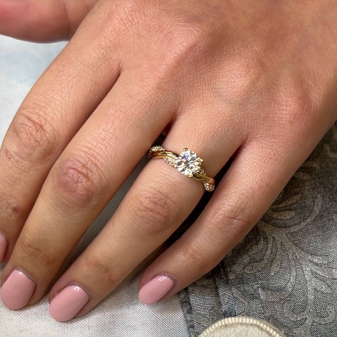 The Amelia Diamond Twist Engagement Ring