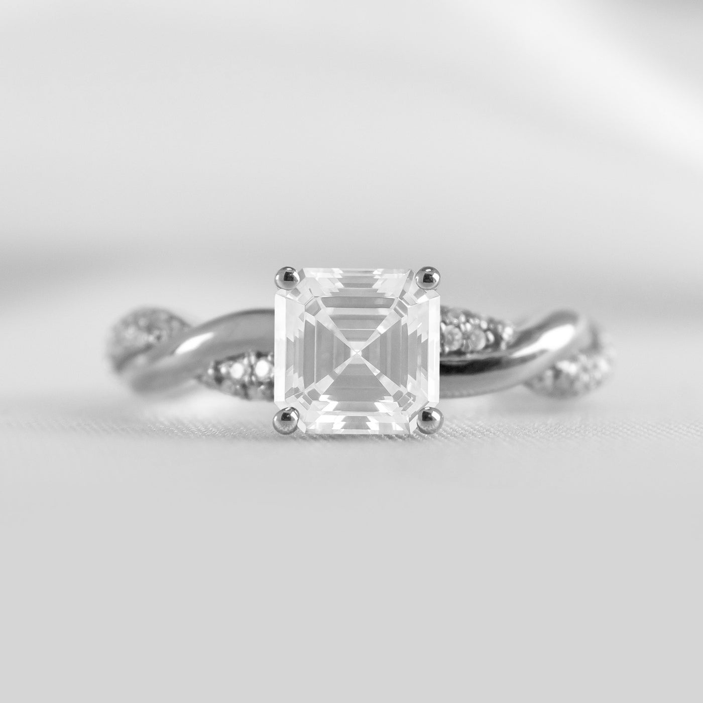 Shown in 1.5 Carat * The Amelia Diamond Twist Engagement Ring | Lisa Robin#color_14k-white-gold