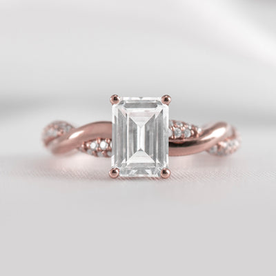 Shown in 1.5 Carat * The Amelia Diamond Twist Engagement Ring | Lisa Robin#color_14k-rose-gold