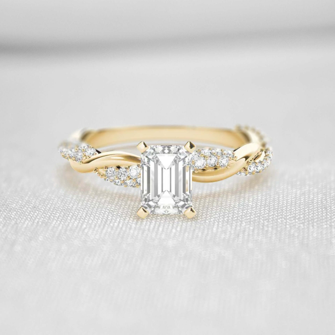 Shown in 1.0 Carat * The Amelia Diamond Twist Engagement Ring | Lisa Robin#_shape-emerald