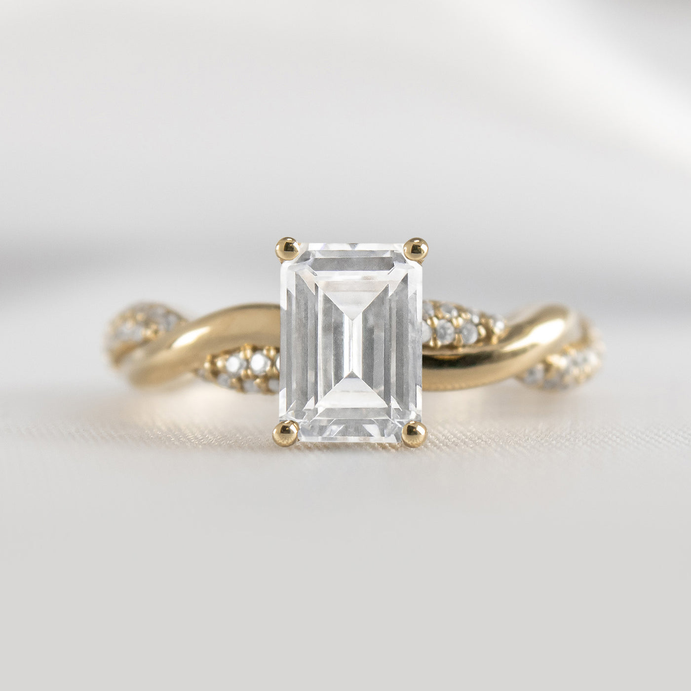 Shown in 1.5 Carat * The Amelia Diamond Twist Engagement Ring | Lisa Robin#color_14k-yellow-gold