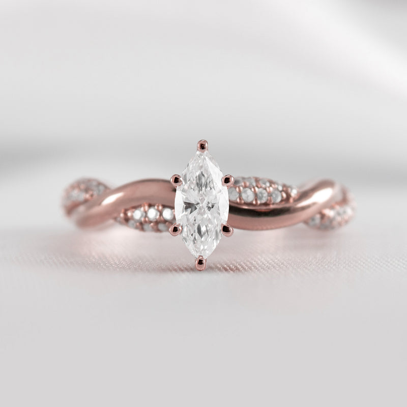 Shown in 0.80 Carat * The Amelia Diamond Twist Engagement Ring | Lisa Robin