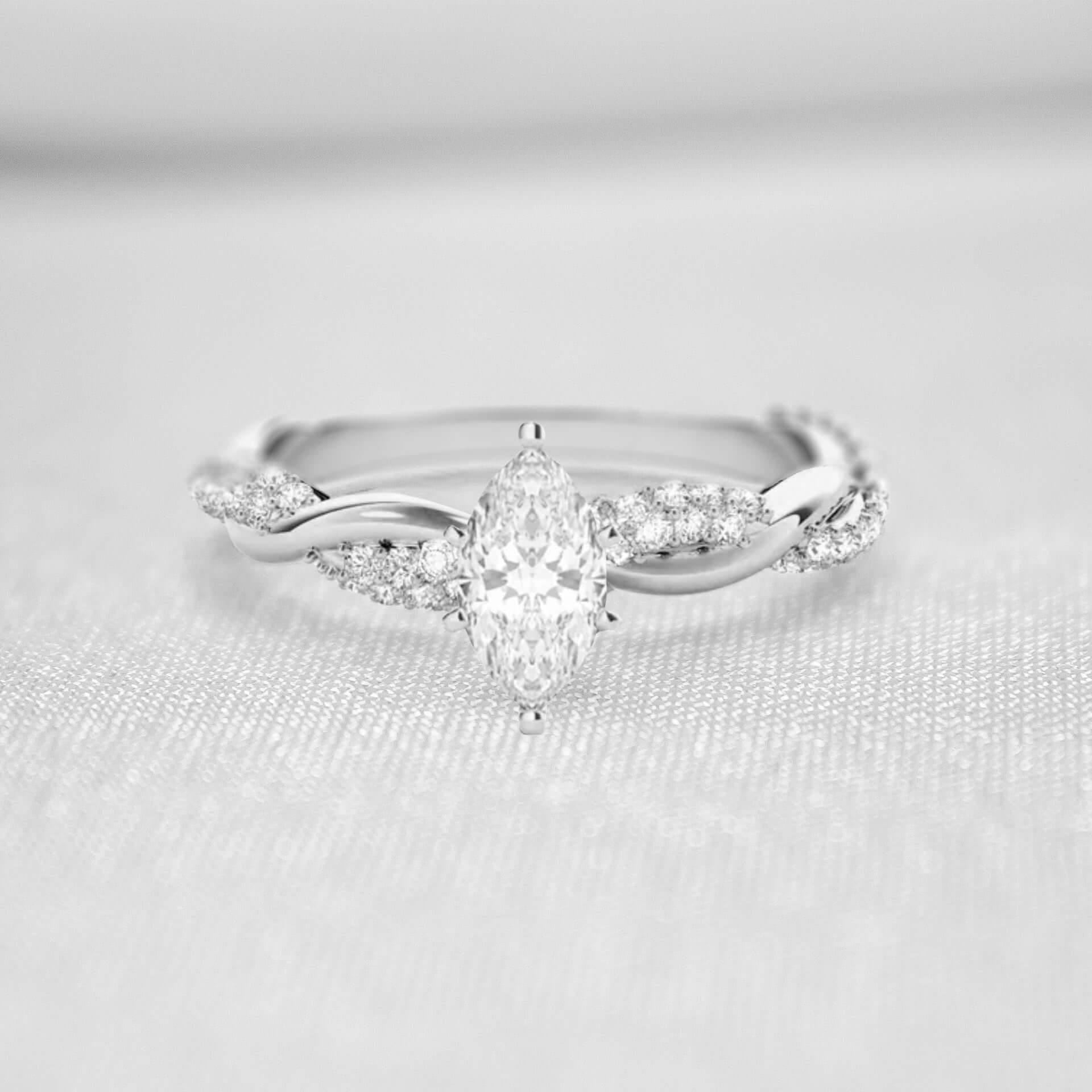 Shown in 1.0 Carat * The Amelia Diamond Twist Engagement Ring | Lisa Robin#_shape-marquise