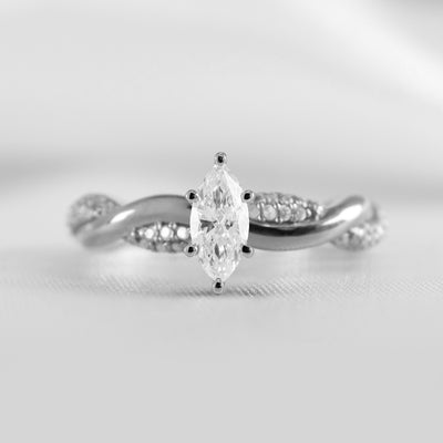 Shown in 1.5 Carat * The Amelia Diamond Twist Engagement Ring | Lisa Robin#color_platinum