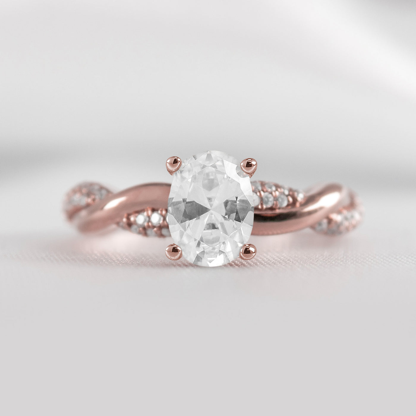 Shown in 1.0 Carat * The Amelia Diamond Twist Engagement Ring | Lisa Robin#color_14k-rose-gold