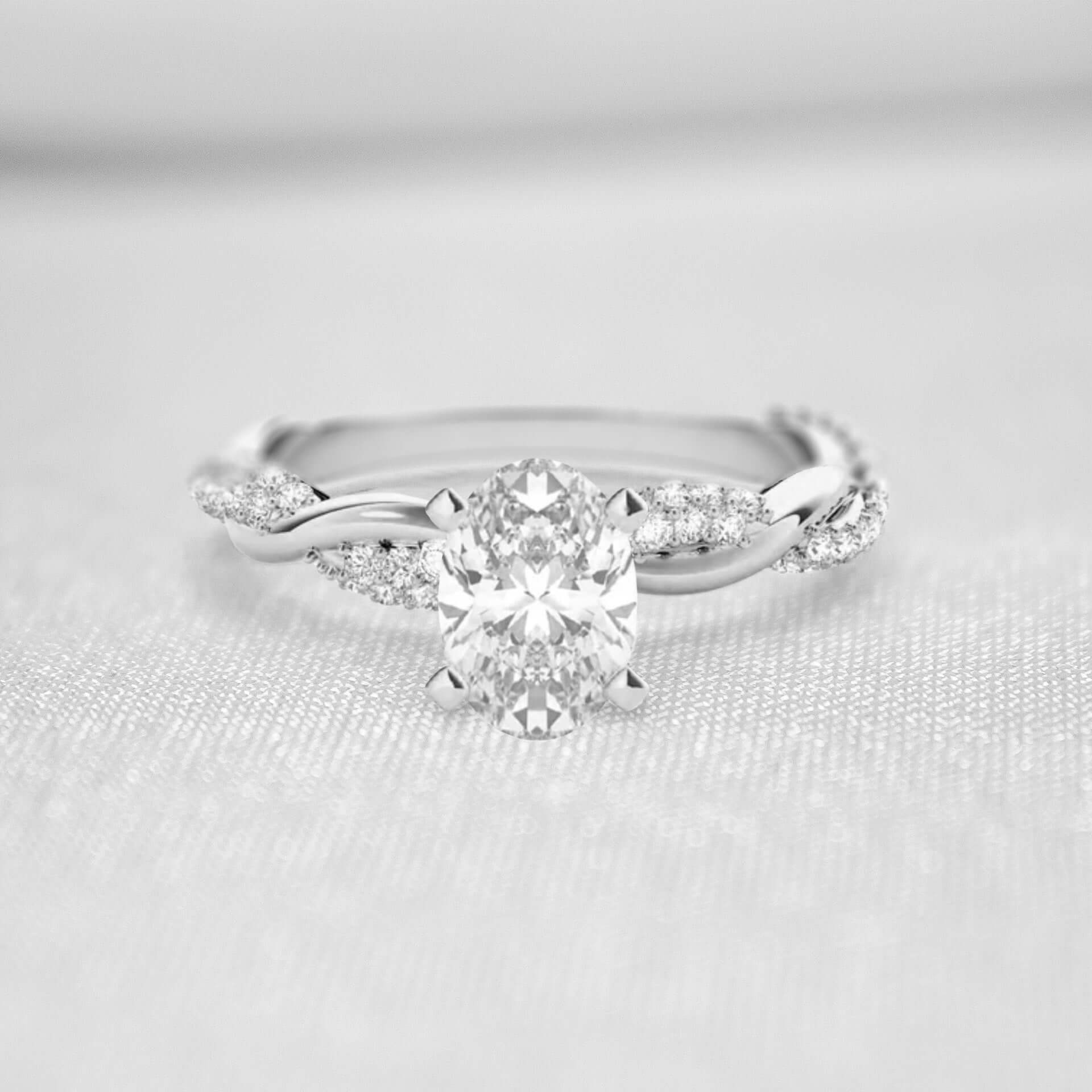 Shown in 1.0 Carat * The Amelia Diamond Twist Engagement Ring | Lisa Robin#_shape-oval