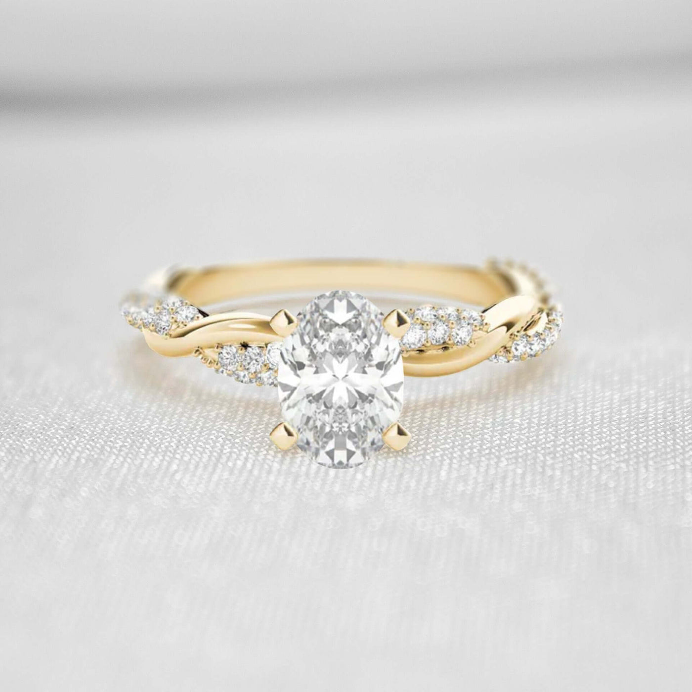 Shown in 1.0 Carat * The Amelia Diamond Twist Engagement Ring | Lisa Robin#_shape-oval