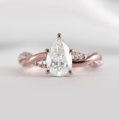 Shown in 1.5 Carat * The Amelia Diamond Twist Engagement Ring | Lisa Robin#color_14k-rose-gold