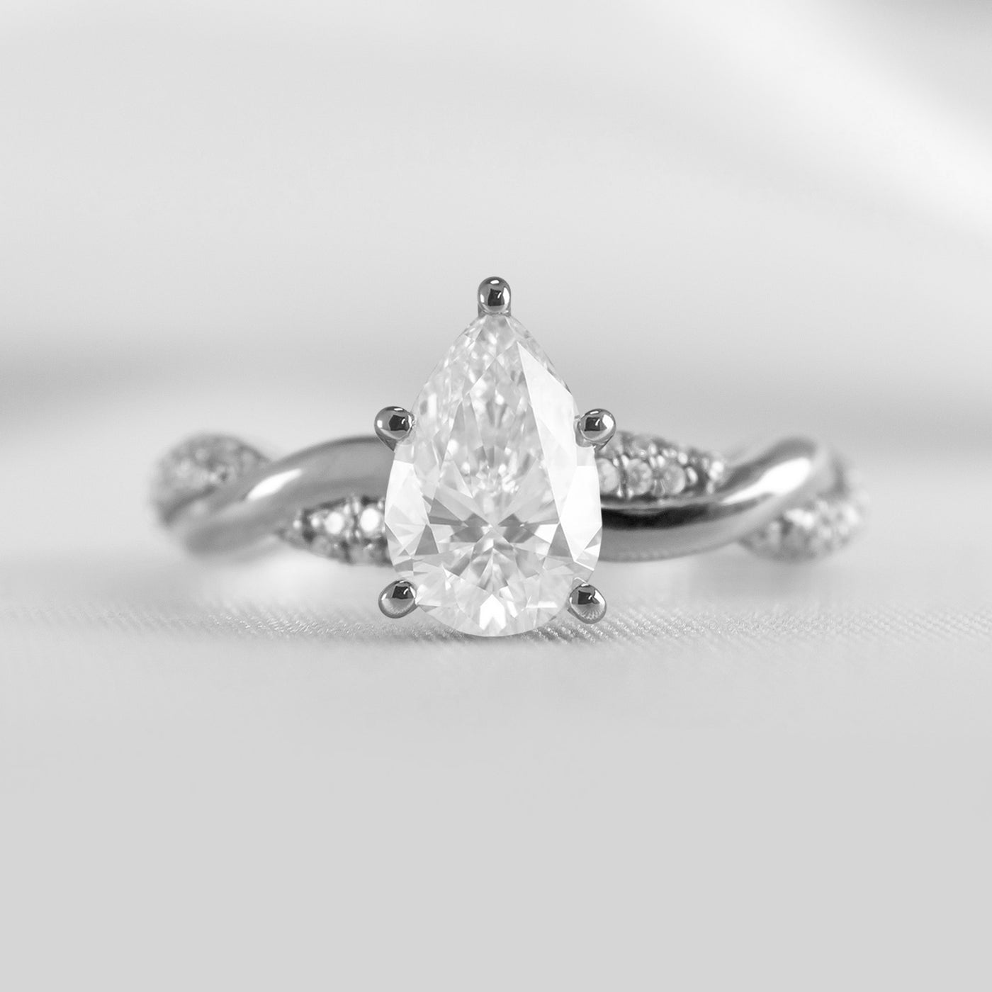 Shown in 1.5 Carat * The Amelia Diamond Twist Engagement Ring | Lisa Robin#color_14k-white-gold