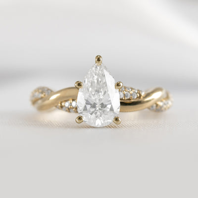 Shown in 1.5 Carat * The Amelia Diamond Twist Engagement Ring | Lisa Robin#color_14k-yellow-gold