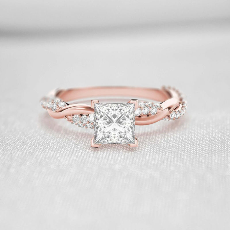 Shown in 1.0 Carat * The Amelia Diamond Twist Engagement Ring | Lisa Robin