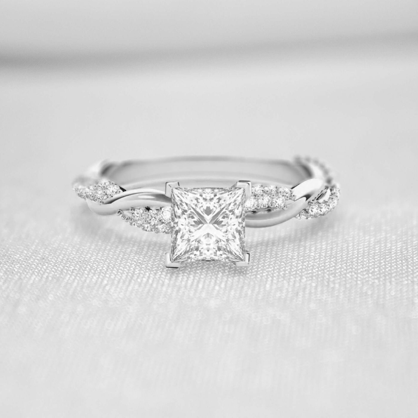 Shown in 1.0 Carat * The Amelia Diamond Twist Engagement Ring | Lisa Robin#_shape-princess