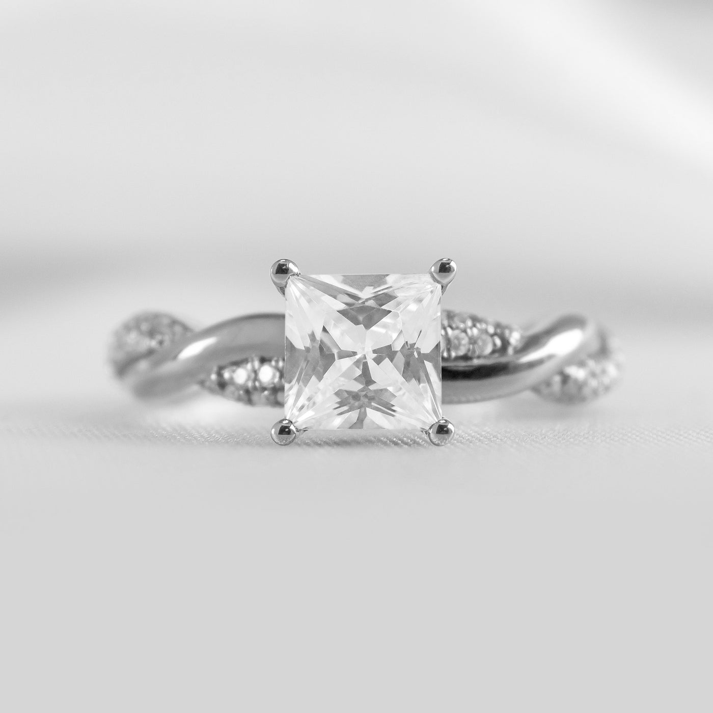 Shown in 1.5 Carat * The Amelia Diamond Twist Engagement Ring | Lisa Robin#color_14k-white-gold