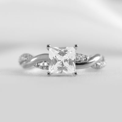 Shown in 1.5 Carat * The Amelia Diamond Twist Engagement Ring | Lisa Robin#color_14k-white-gold