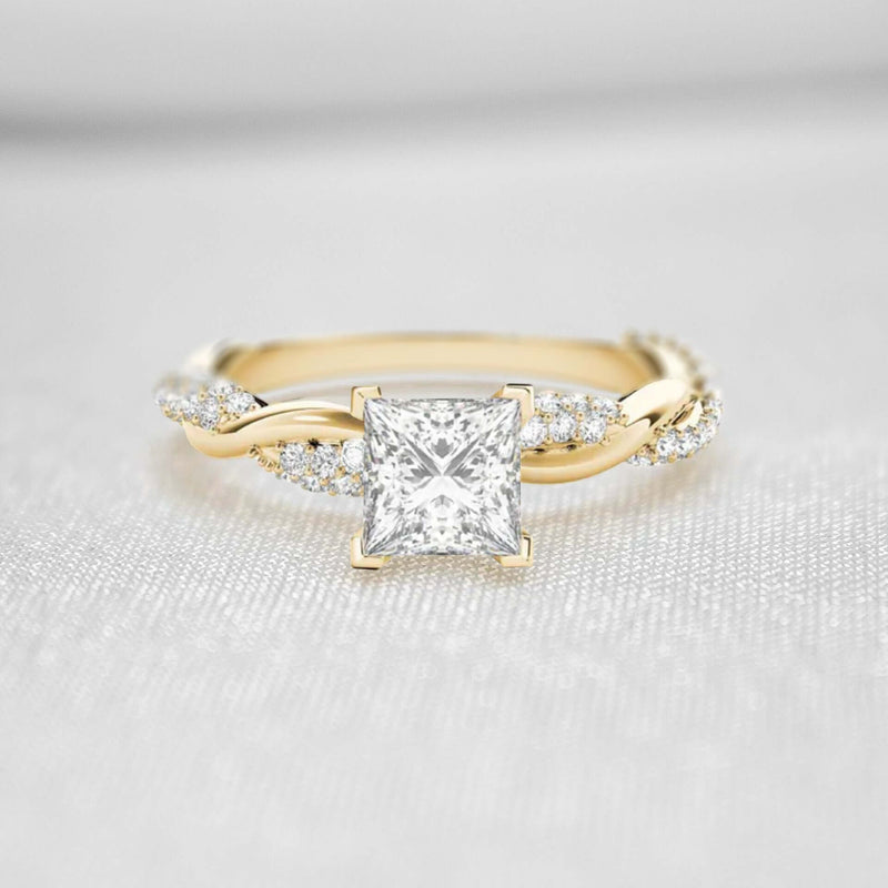 Shown in 1.0 Carat * The Amelia Diamond Twist Engagement Ring | Lisa Robin